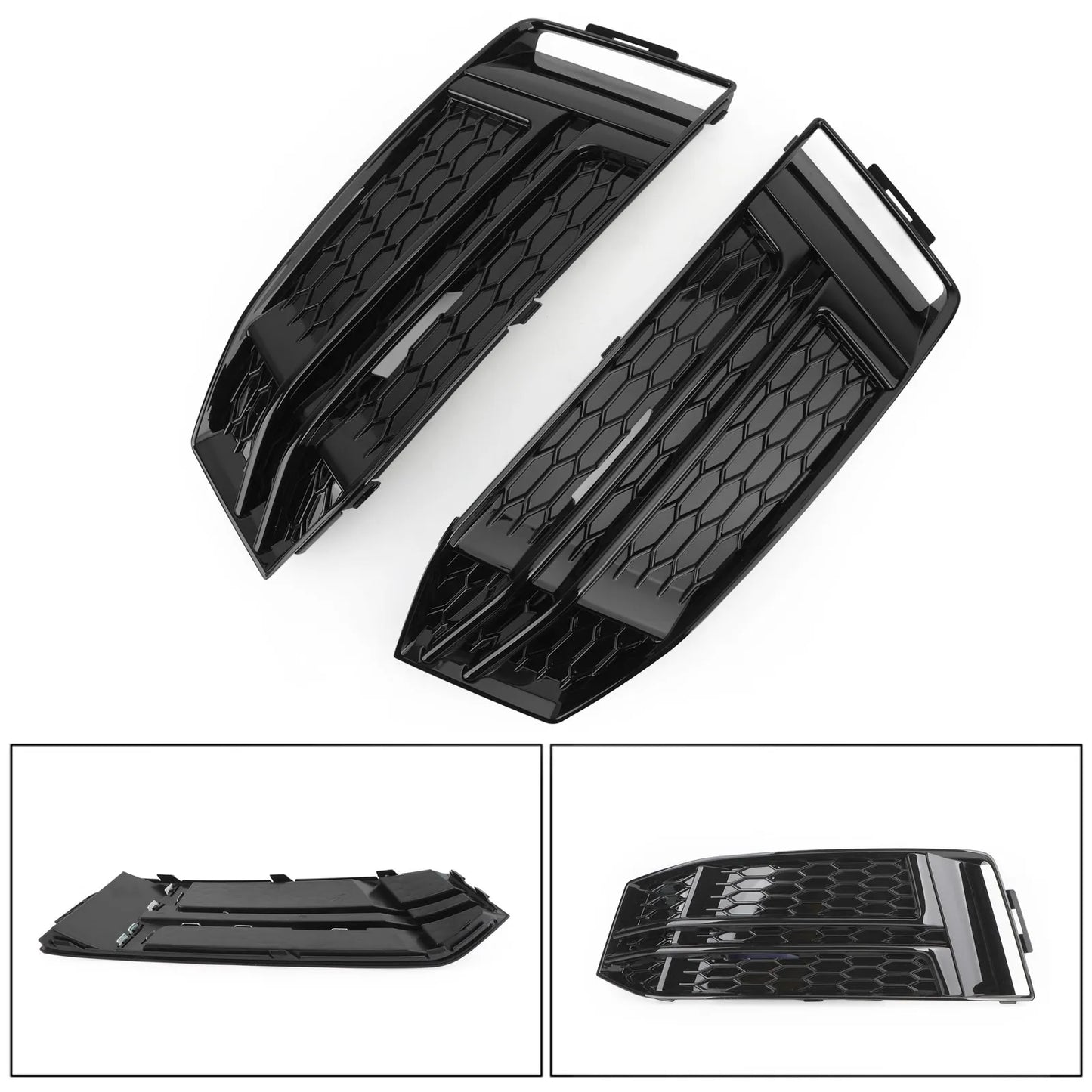 Black Fog Light Covers for Audi A4 B9 S-Line (2016–2018)
