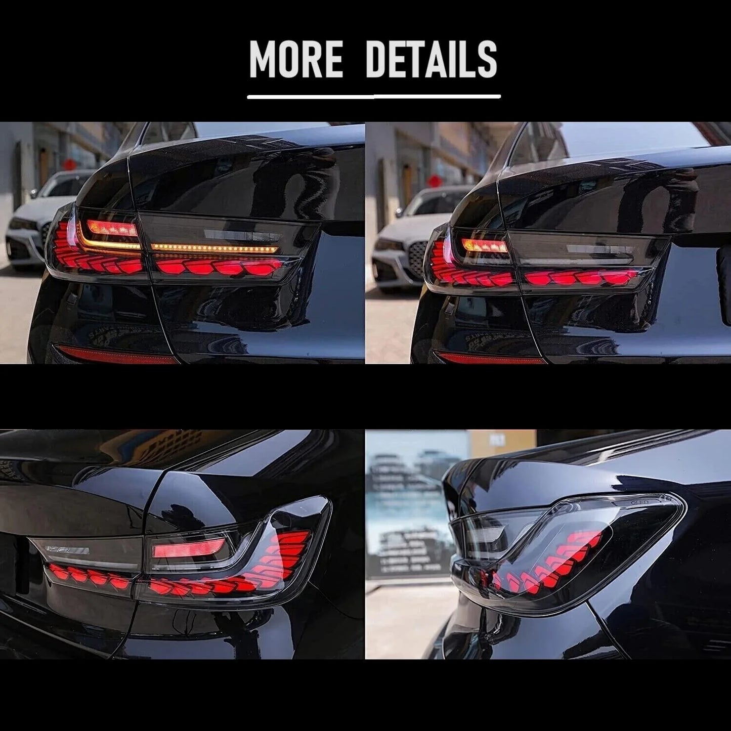 OLED GTS Style Tail Lights for BMW 3 Series G20/G80 (2019-2023)  w/Dragon Scales & Dynamic Animation