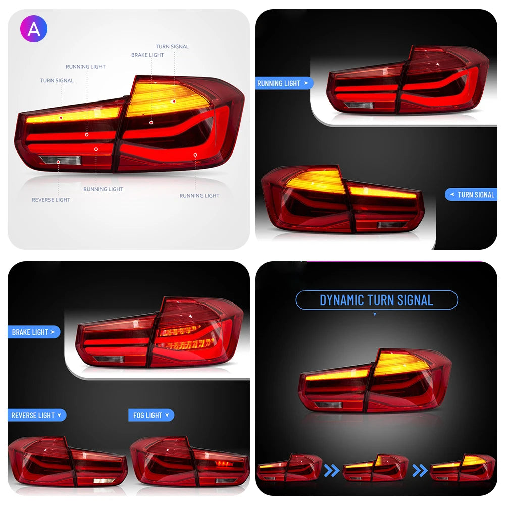 2PCS LED Tail Light Assembly Upgrade For BMW 3 series F35 F30 (2013-2018) Turn Signal with Sequential Indicator