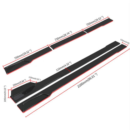 Universal Car Side Skirt Extensions For BMW F10 F11 F32 F30 F80 E92 | Black