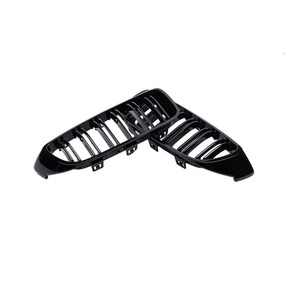 Dual Slat Front Kidney Grill for For BMW 4 Series F32 F33 F36 F80 F82 | Gloss Black