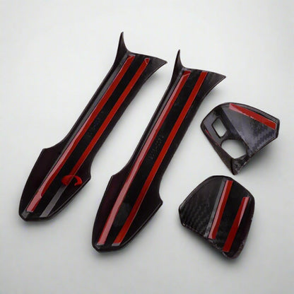 Carbon Fiber Texture Exterior Door Handle Cover Trim for Mercedes (W204, W212, W246, X204, W166, W117)