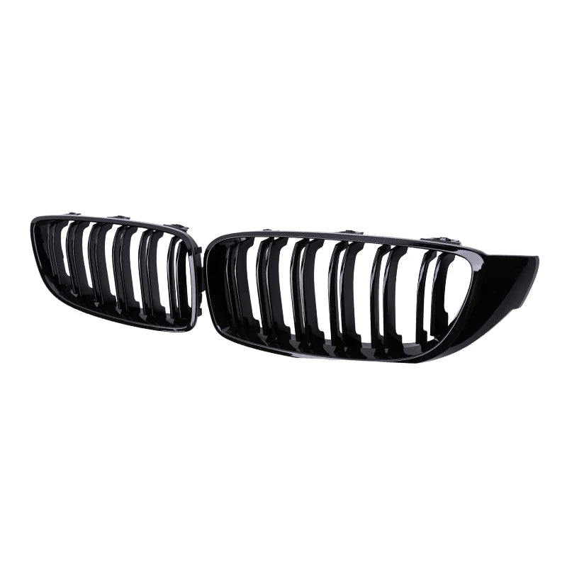 Dual Slat Front Kidney Grill for For BMW 4 Series F32 F33 F36 F80 F82 | Gloss Black