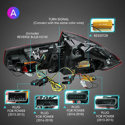 GTS Style Sequential LED Tail Light Assembly for For BMW 3 series F35 F30 (2013-2018)