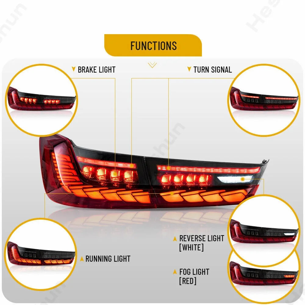 OLED GTS Style Tail Lights for BMW 3 Series G20/G80 (2019-2023)  w/Dragon Scales & Dynamic Animation