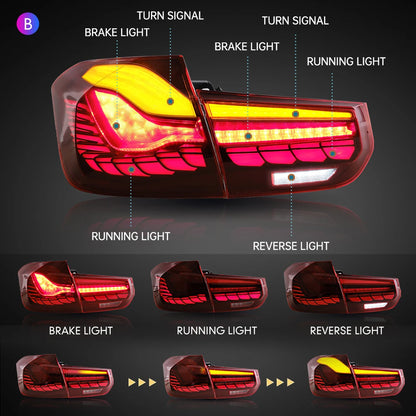 GTS Style Sequential LED Tail Light Assembly for For BMW 3 series F35 F30 (2013-2018)